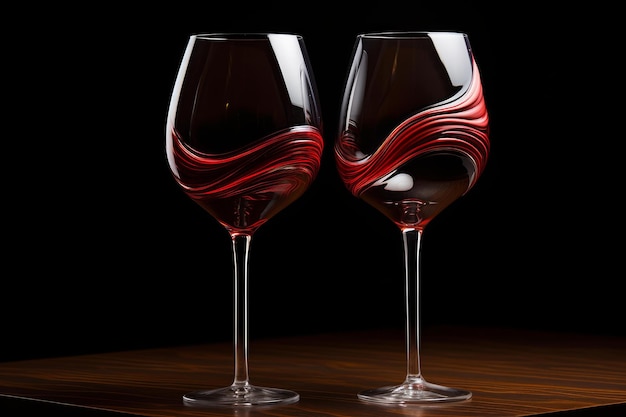 Photo fullbodied red wine glasses generate ai