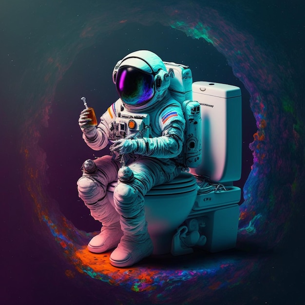 FullColor Astronaut Gemaakt met kunstmatige intelligentie