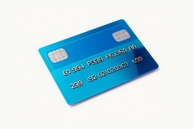 FullColor Front View of Single Credit Card on White Background