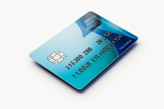 FullColor Front View of Single Credit Card on White Background