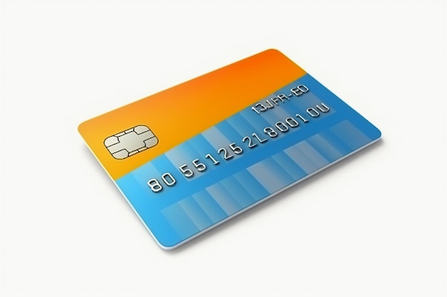 FullColor Front View van een enkele creditcard op witte achtergrond