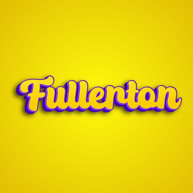 Fullerton typography 3d design yellow pink white background photo jpg