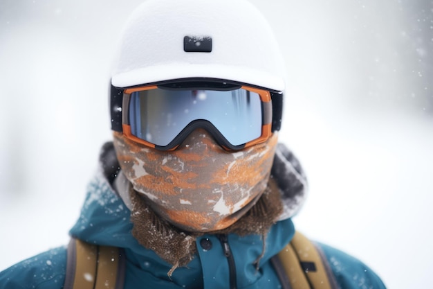 粉状の雪に防ぐためのフルフェイススキーマスク