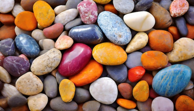 fullframe of colorful pebble background