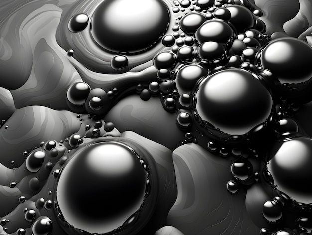 Fullscreen bubble abstract design black white