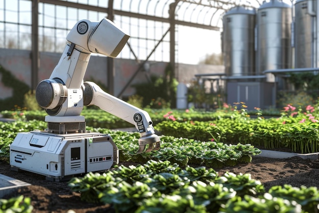 Photo a fullyautomated farming system ai generated