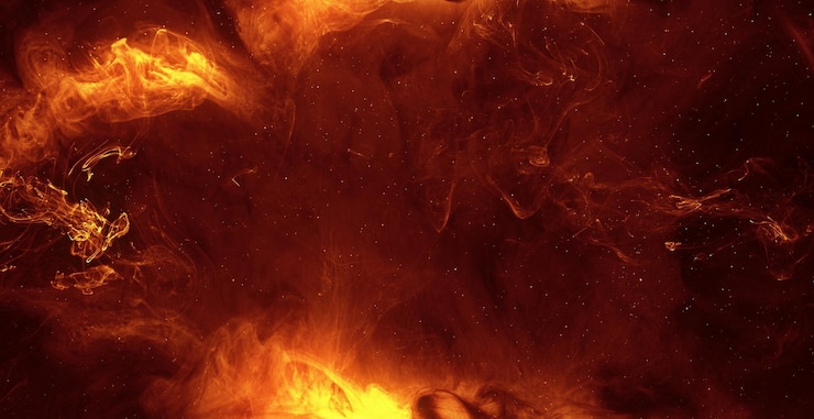 Photo fume flow burning flames red orange black blend