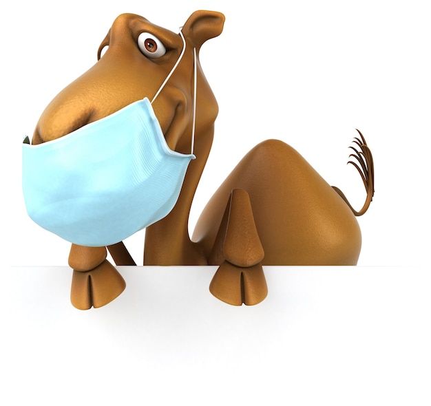 Fun 3D camel with a mask