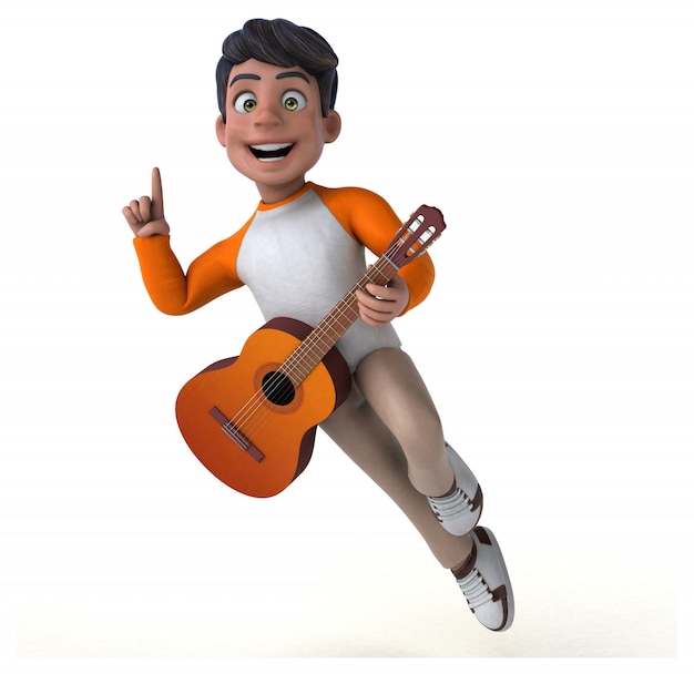 Fun 3D cartoon Asian teenager