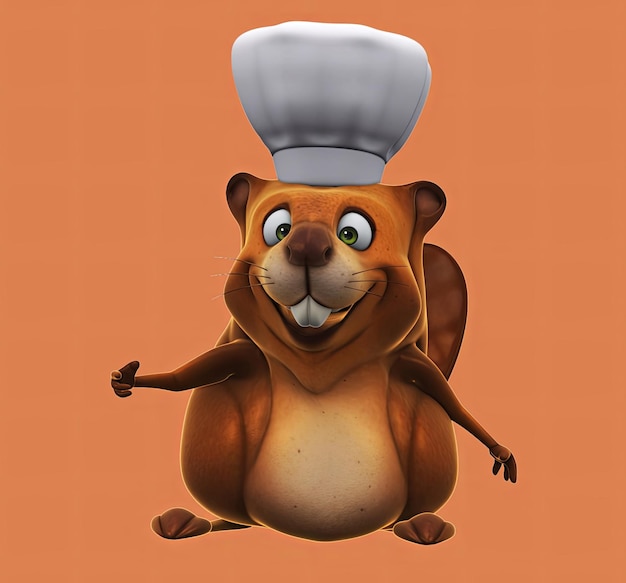 fun 3d cartoon beaver talking