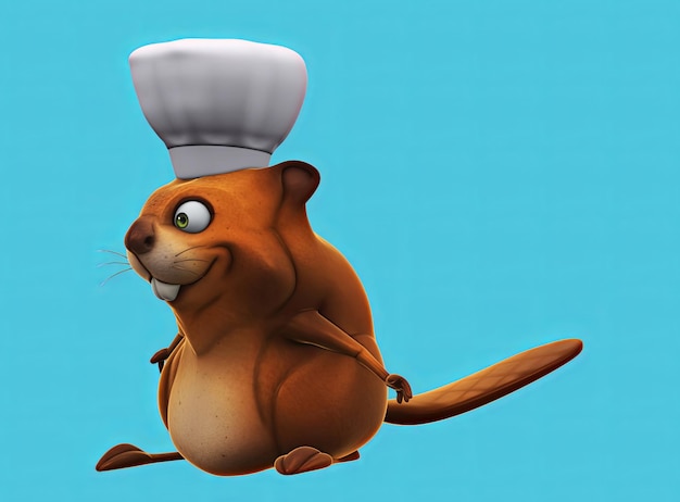fun 3d cartoon beaver talking