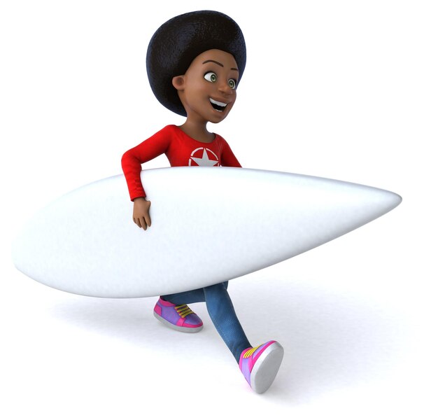 Fun 3D cartoon black teenage girl