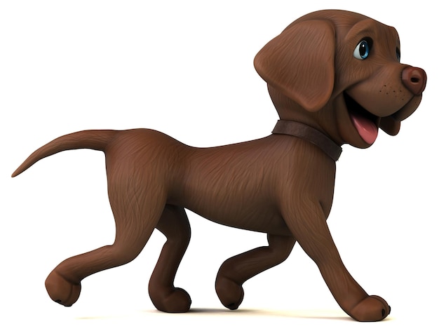 Fun 3D cartoon brown Labrador retriever