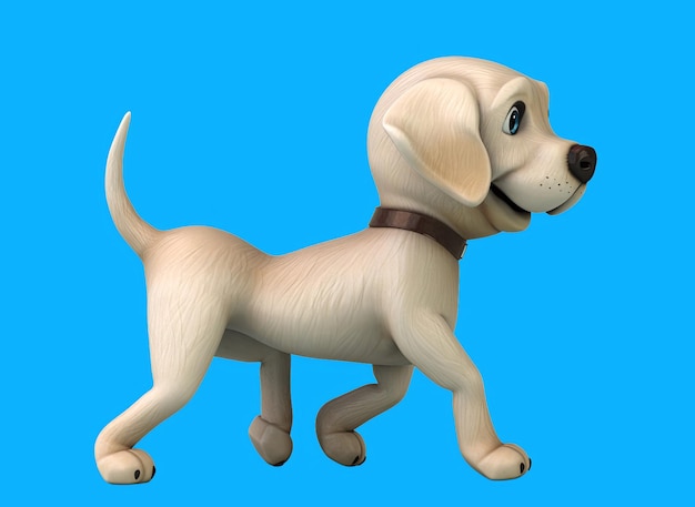 fun 3d cartoon brown labrador retriever