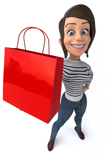 Photo fun 3d cartoon casual character woman