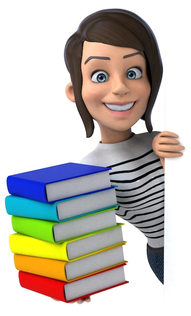 Photo fun 3d cartoon casual character woman