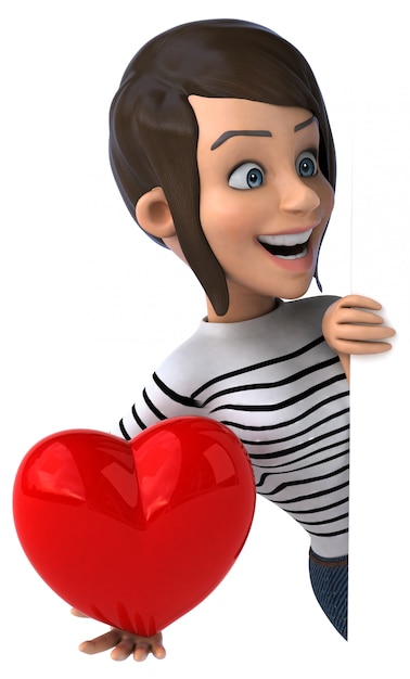 Photo fun 3d cartoon casual character woman