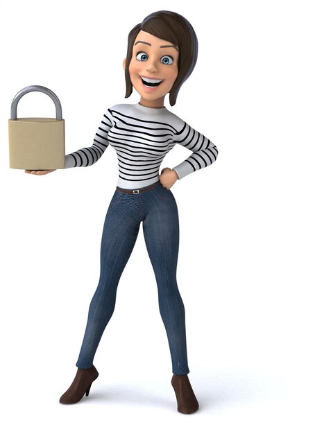 Photo fun 3d cartoon casual character woman