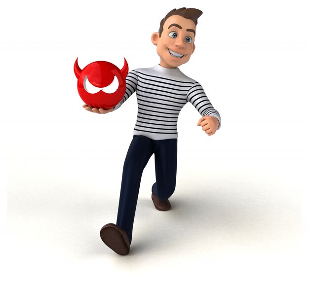 Fun 3D cartoon casual character