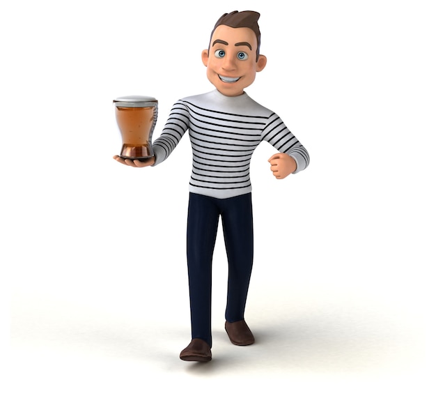 Fun 3D cartoon casual character