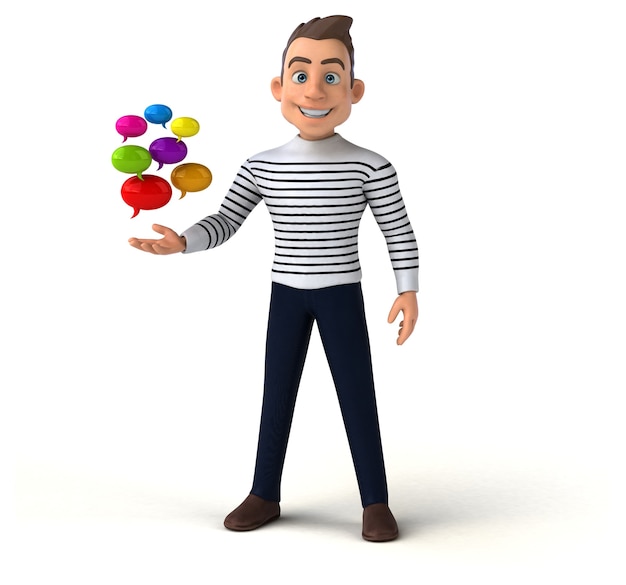 Fun 3D cartoon casual character