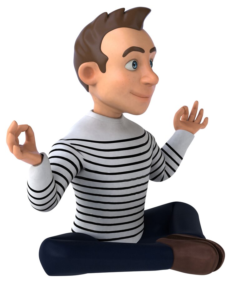 Photo 재미있는 3d 만화 캐주얼 캐릭터