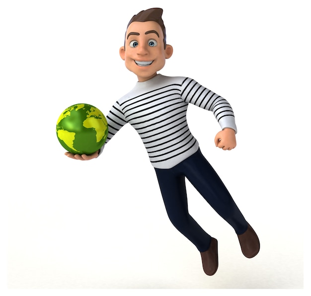 Fun 3D cartoon casual character