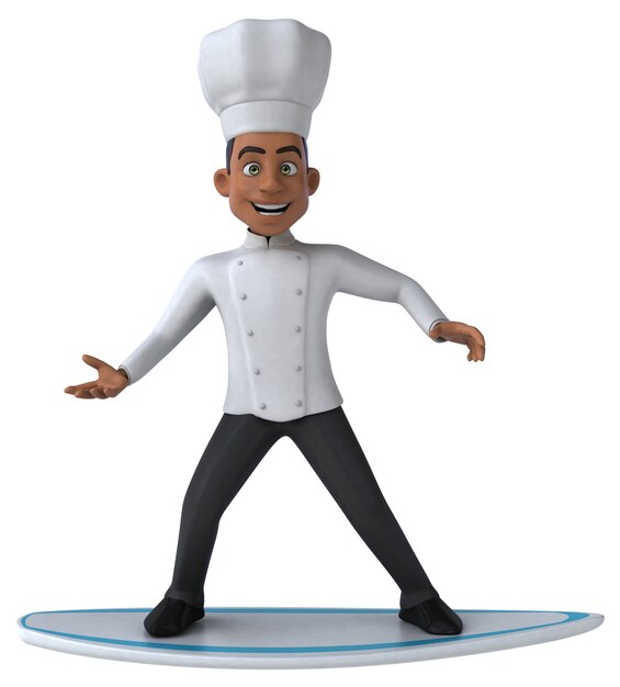 Photo fun 3d cartoon chef surfing