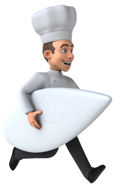 Photo fun 3d cartoon chef surfing