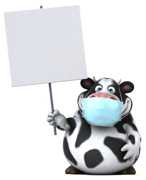 Photo fun 3d cartoon cow with a mask