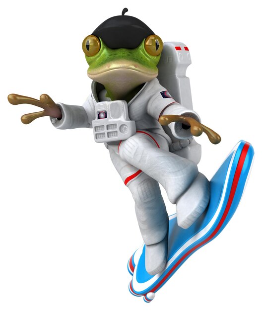 Photo fun 3d cartoon frog astronaut