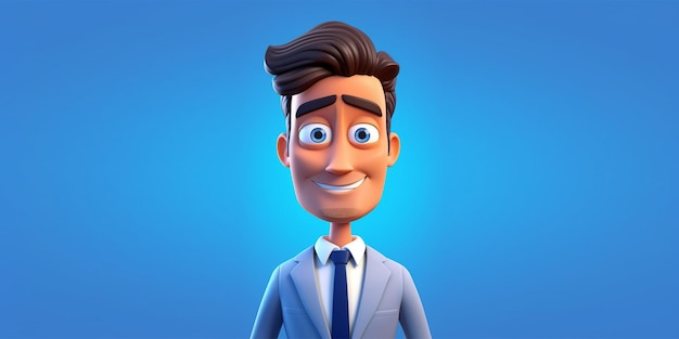 fun 3d cartoon illustration of an businessman