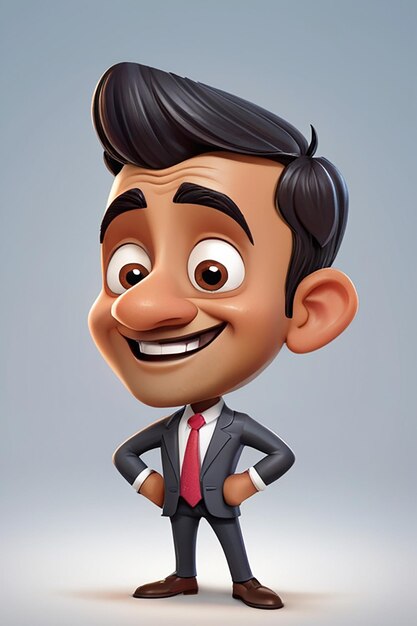 Fun 3D Cartoon Illustration of an Indian Businessman