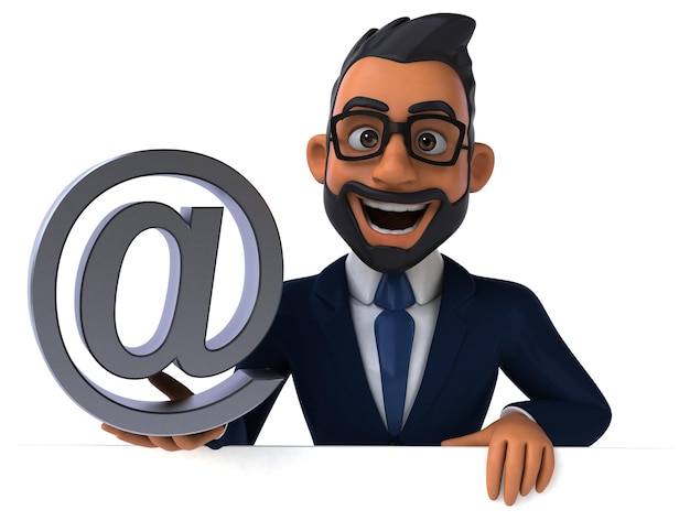 Photo fun 3d cartoon illustration of an indian businessman