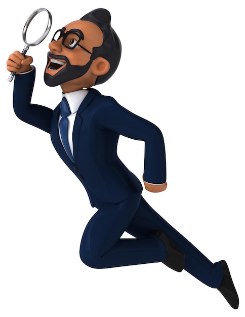 Fun 3D cartoon illustration of an indian businessman