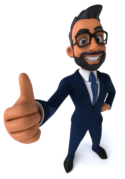 Photo fun 3d cartoon illustration of an indian businessman