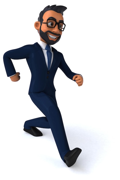 Fun 3D cartoon illustration of an indian businessman