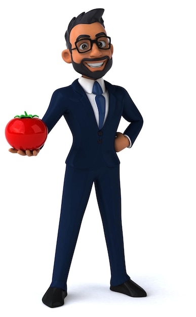 Fun 3D cartoon illustration of an indian businessman