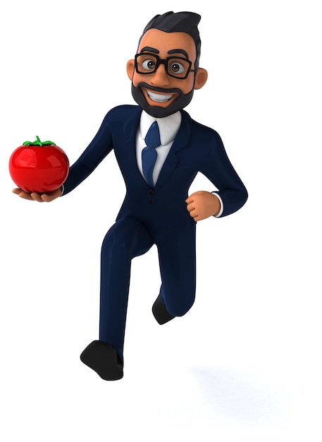 Fun 3D cartoon illustration of an indian businessman