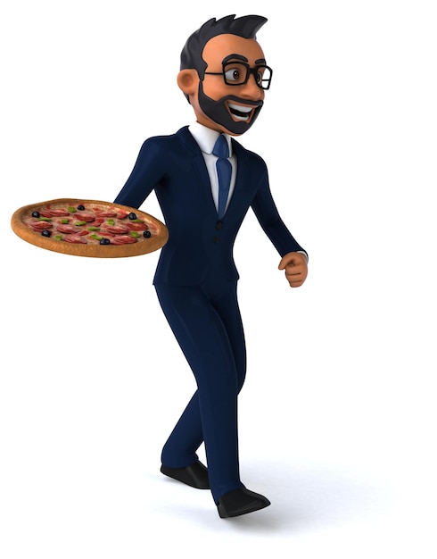 Fun 3D cartoon illustration of an indian businessman