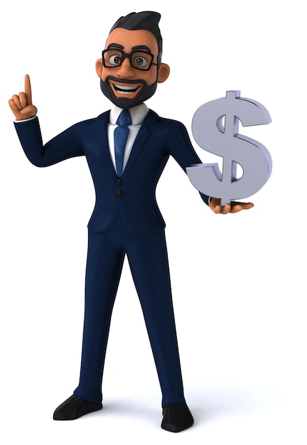 Premium Photo | Fun 3d cartoon illustration of an indian businessman