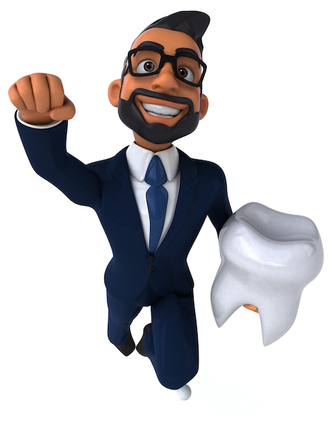 Fun 3D cartoon illustration of an indian businessman