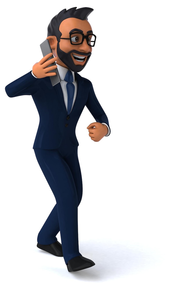 Photo fun 3d cartoon illustration of an indian businessman