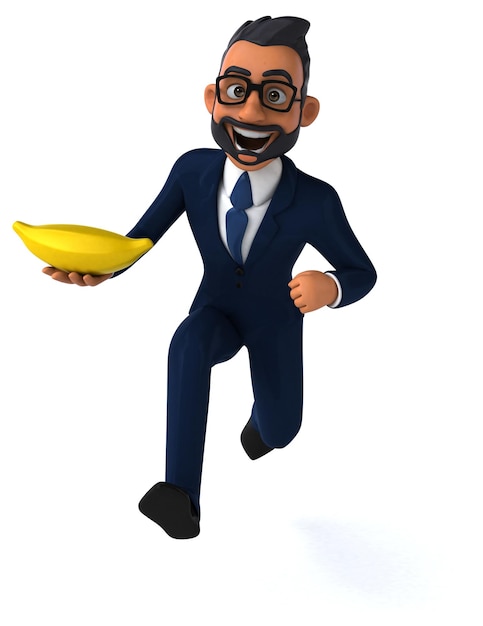 Fun 3D cartoon illustration of an indian businessman