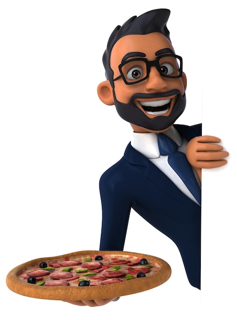 Fun 3D cartoon illustration of an indian businessman