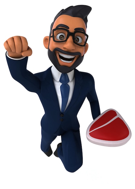 Photo fun 3d cartoon illustration of an indian businessman