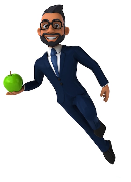 Fun 3D cartoon illustration of an indian businessman