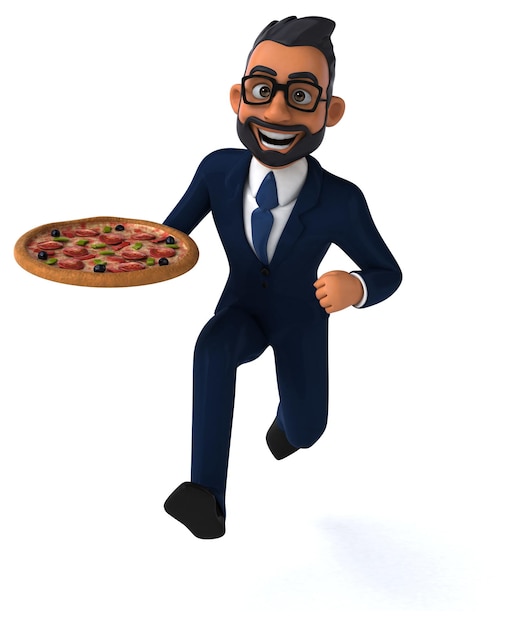 Fun 3D cartoon illustration of an indian businessman