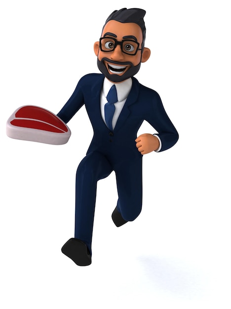 Photo fun 3d cartoon illustration of an indian businessman