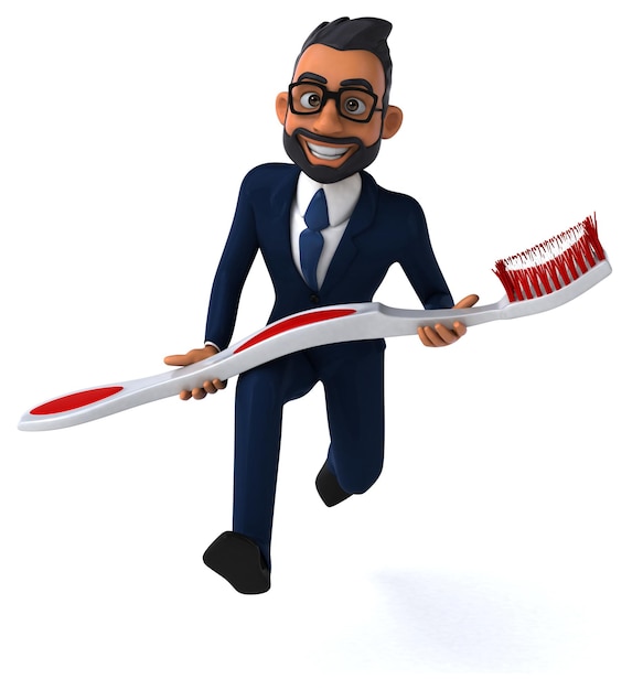 Fun 3D cartoon illustration of an indian businessman